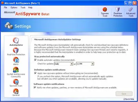 Settings-Windows AntiSpyware