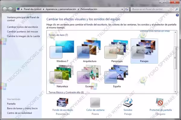 Temas Windows 7 Temas Windows 7 personalización