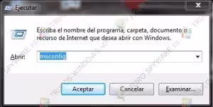 Ejecutar msconfig Ejecutar msconfig