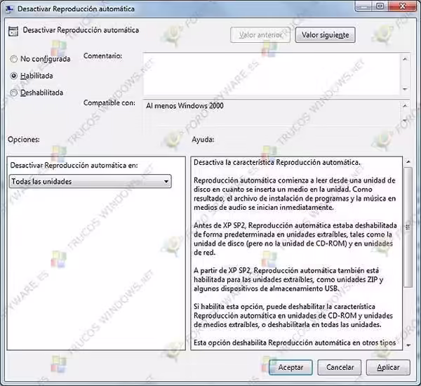 Desactivar reproducción automática USB en Windows 7 Desactivar reproducción automática USB en Windows 7