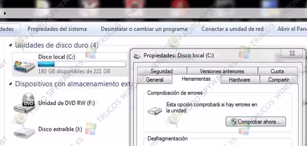Comprobar el disco duro