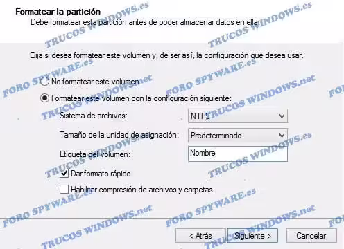 Crear particiones en Windows 8