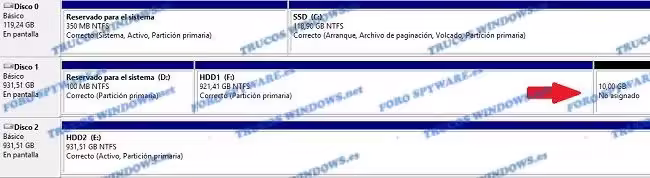 Crear particiones en Windows 8