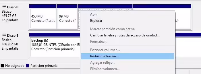 Redimensionar particion Redimensionar particion