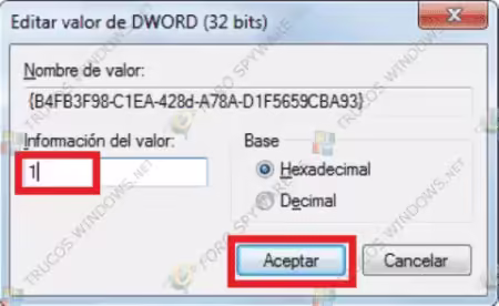 Editar valor DWORD Editar valor DWORD