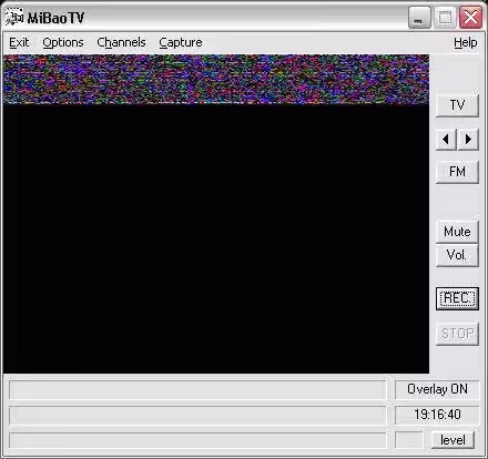 MiBaoTV mostrando la emisión de TV con los botones REC y STOP