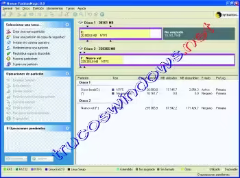 Redimensionar y crear nueva particion usando PartitionMagic Redimensionar y crear nueva partición