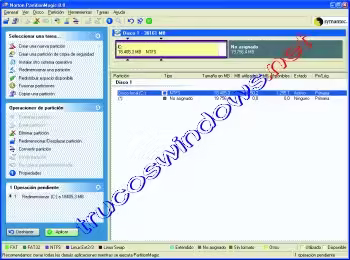 Redimensionar y crear nueva particion usando PartitionMagic Redimensionar y crear nueva partición