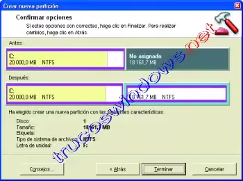 Redimensionar y crear nueva particion usando PartitionMagic Redimensionar y crear nueva partición
