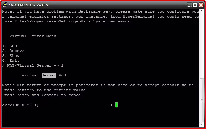 Manual PuTTY Palabra Server seleccionada con el ratón en la terminal de PuTTY