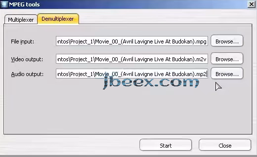 Proceso de Demux en curso en TMPGEnc Xpress
