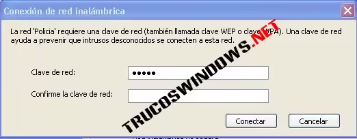 conexión inalámbrica en Windows XP Profesional Service Pack 2 con seguridad WEP