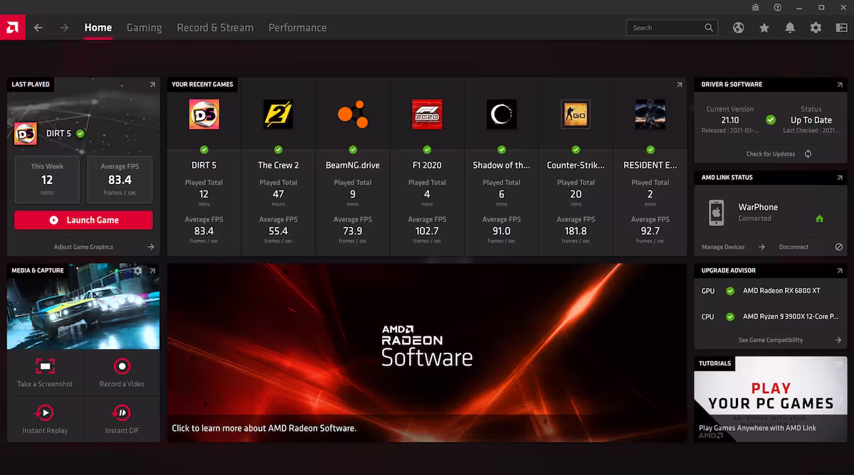 AMD Radeon Software AMD Radeon Software