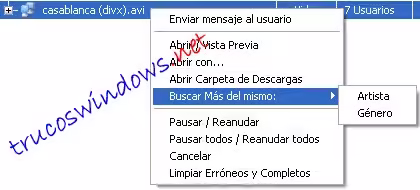 Manual Ares Menu contextual Ares