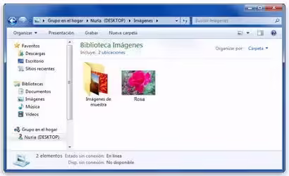 Bibliotecas en el grupo en el hogar