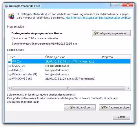 Desfragmentador de disco Desfragmentador de disco