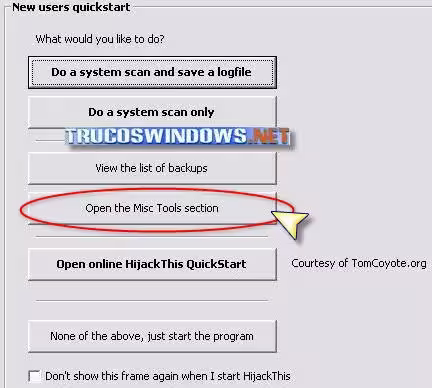 Eliminar servicios creados por malwares con HijackThis Open the Misc Tools section-Eliminar servicios creados por malwares con HijackThis