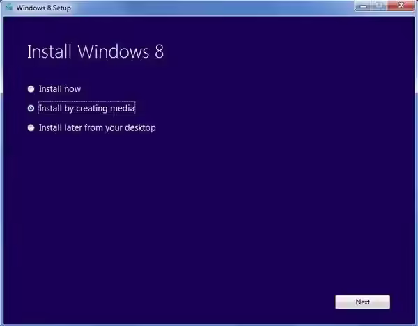Lista opciones Windows 8