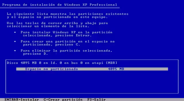 Instalación de Windows XP Instalación de Windows XP