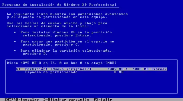 Instalación de Windows XP Instalación de Windows XP