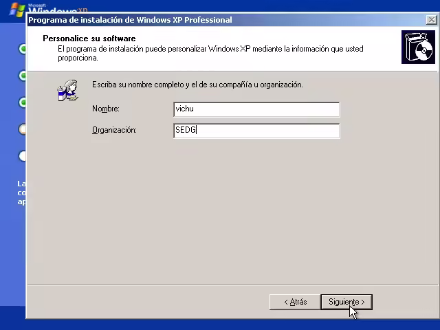 Instalación de Windows XP Instalación de Windows XP