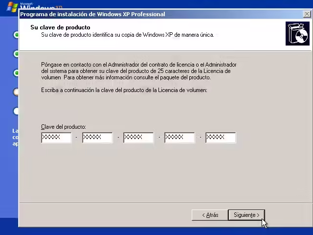 Instalación de Windows XP Instalación de Windows XP