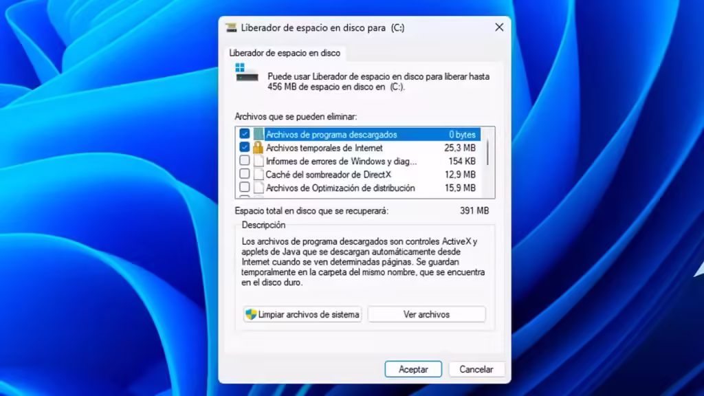 Almacenamiento en la Configuración de Windows 11