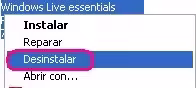 Error al instalar Messenger 0x8000ffff Messenger Desinstalar