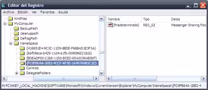Elimina Mis carpetas para compartir de Mi PC Registro de Windows