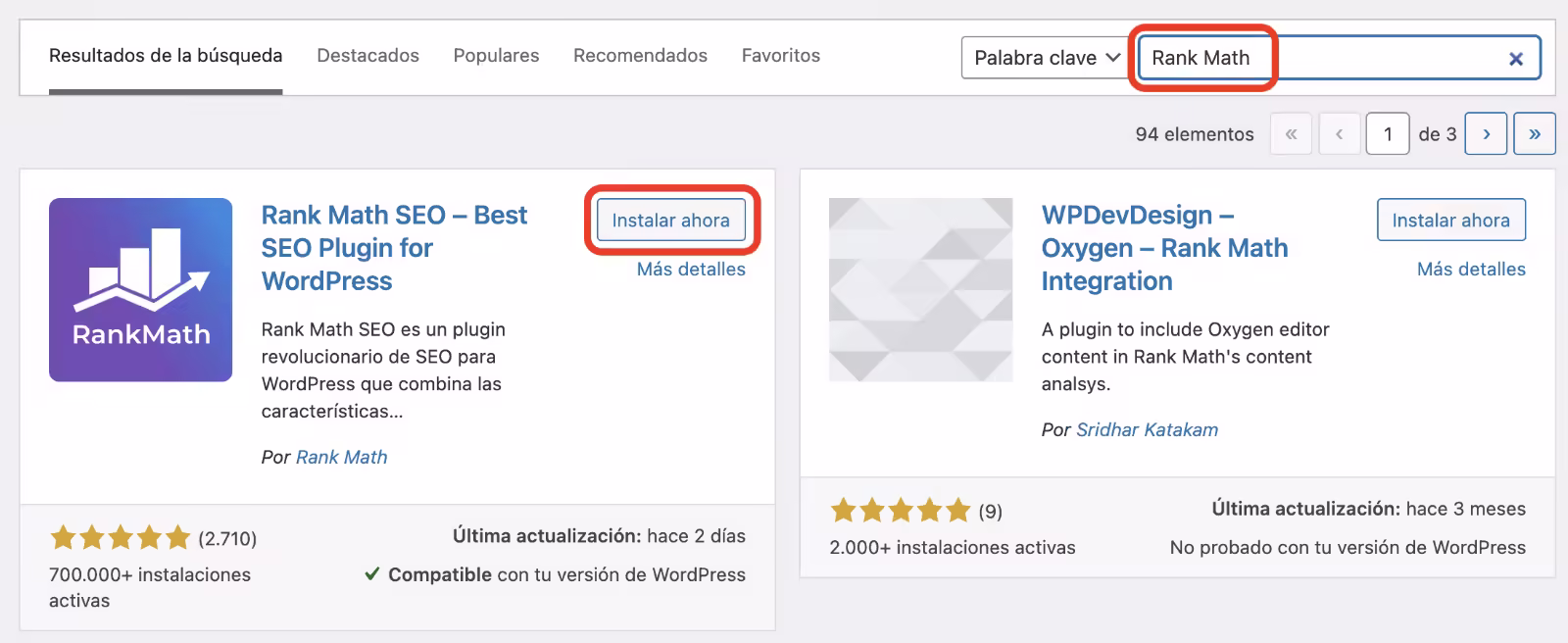 Cómo instalar Rank Math - instalar plugin rank math