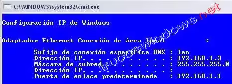 Comprobando conexión utilidades DOS Obteniendo información de configuración