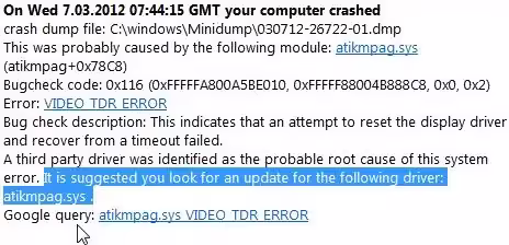 Crash Dump Crash Dump
