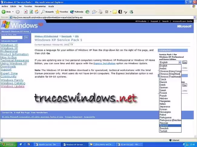 Instalar SP1 cambiando número de serie al Windows XP