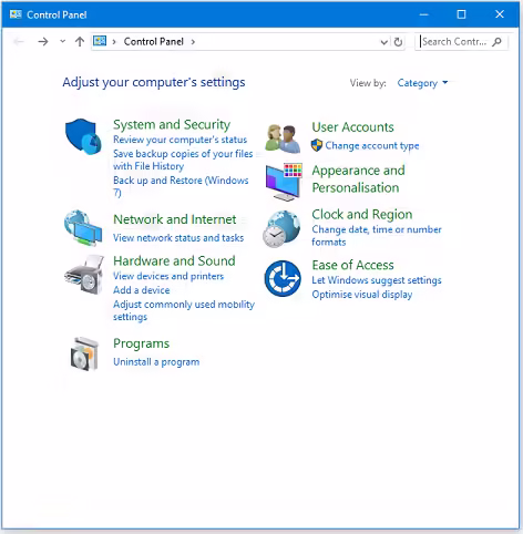 Audacity: acceso a los controles de sonido de Windows Panel de control de Windows