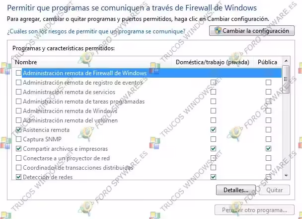 Añadir excepción al Firewall