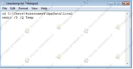 Scrip eliminar automáticamente los archivos temporales de Windows Vista