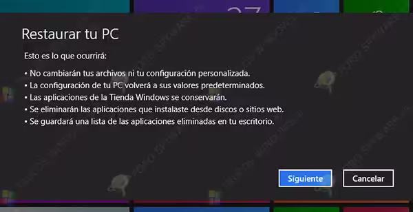 Restaurar y Restablecer