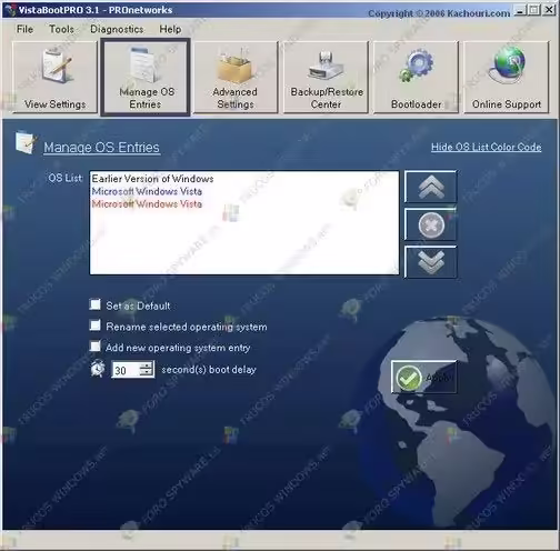 Manage OS Entries