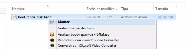Montar imagen ISO Windows 8