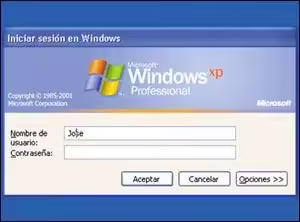 Login tradicional en Windows XP