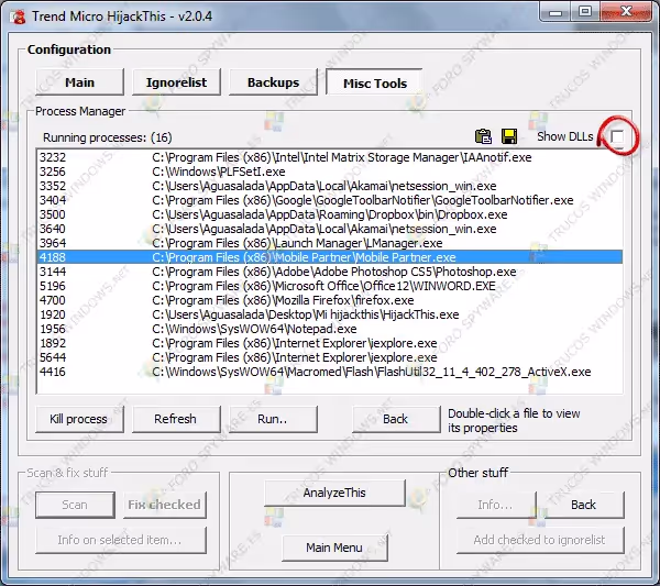 Manual completo de análisis e interpretación de logs de hijackthis y uso del programa Show DLLs