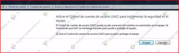 Control de cuentas de usuario