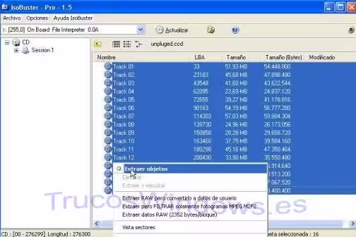 IsoBuster - Extraer objetos