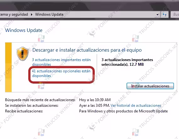 cambiar al idioma español Windows 7 Windows Update actualizaciones