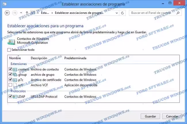todas las extensiones de archivo disponibles