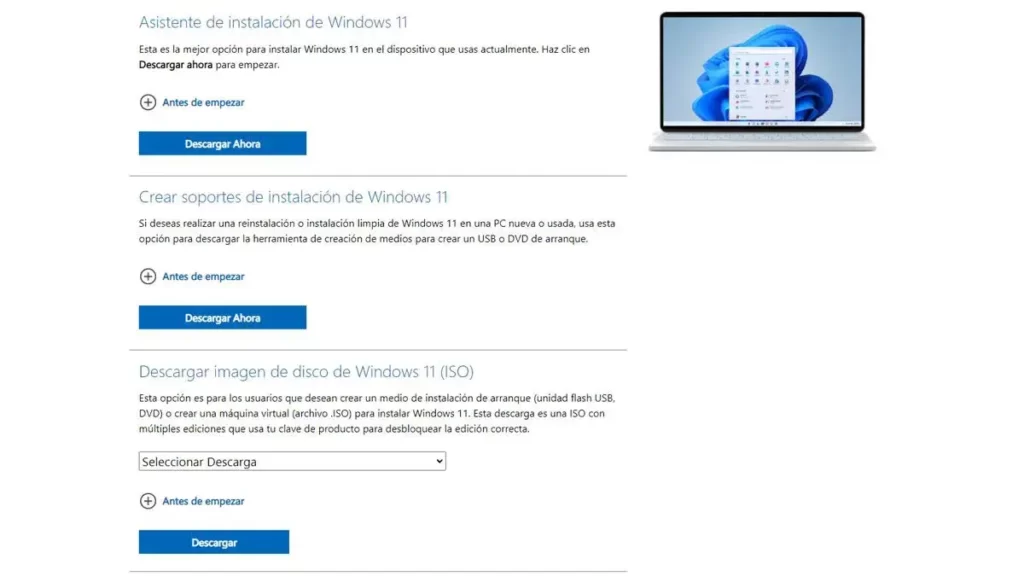 Asistente instalación Windows 11