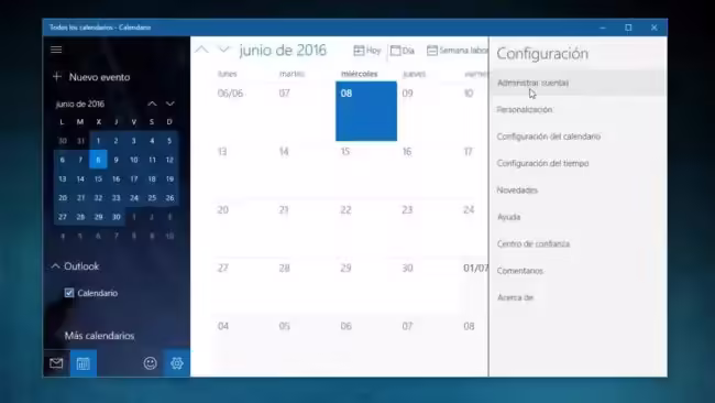 Sincroniza eventos de Gmail en calendario Windows 10