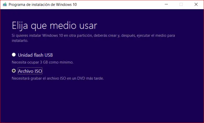 Reinstalar Windows 10 - Archivo  ISO