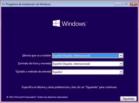 Elige los idiomas de instalación, formato y de método de entrada