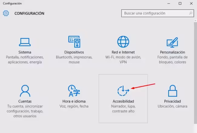 Configuración -> Accesibilidad